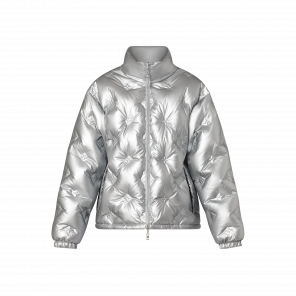 Louis Vuitton Metallic monogram flowers reversible puffer jacket